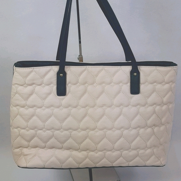 Betsey Johnson Faux Leather Quilted Heart Satchel - Picture 5 of 12